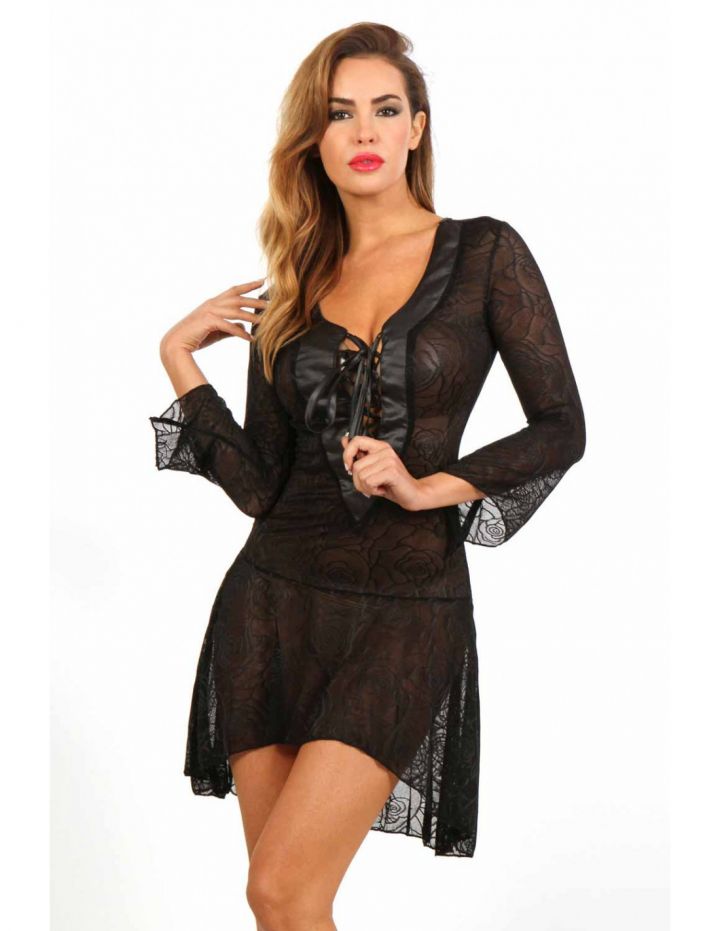 Sexy Clubwear Doorkijk Kant Lingerie Jurk Cocolamar Be