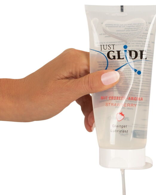 just-glide-aardbei-waterbasis-glijmiddel-gel-200-ml-kopen