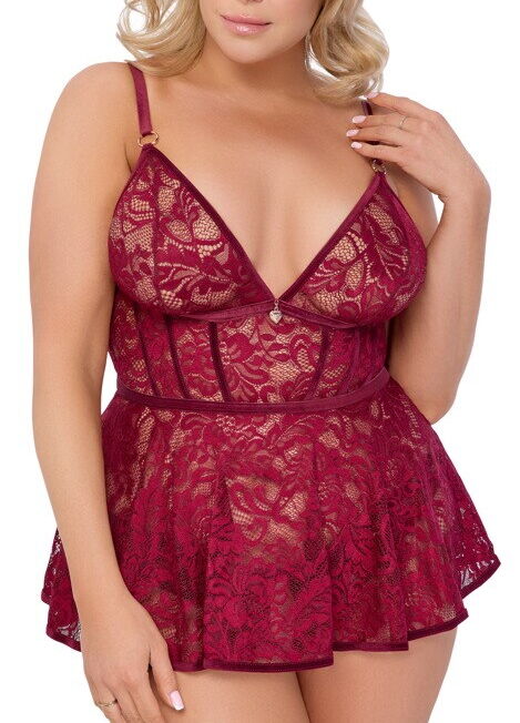 cottelli-curves-wijnrode-babydoll-met-open-string-kopen